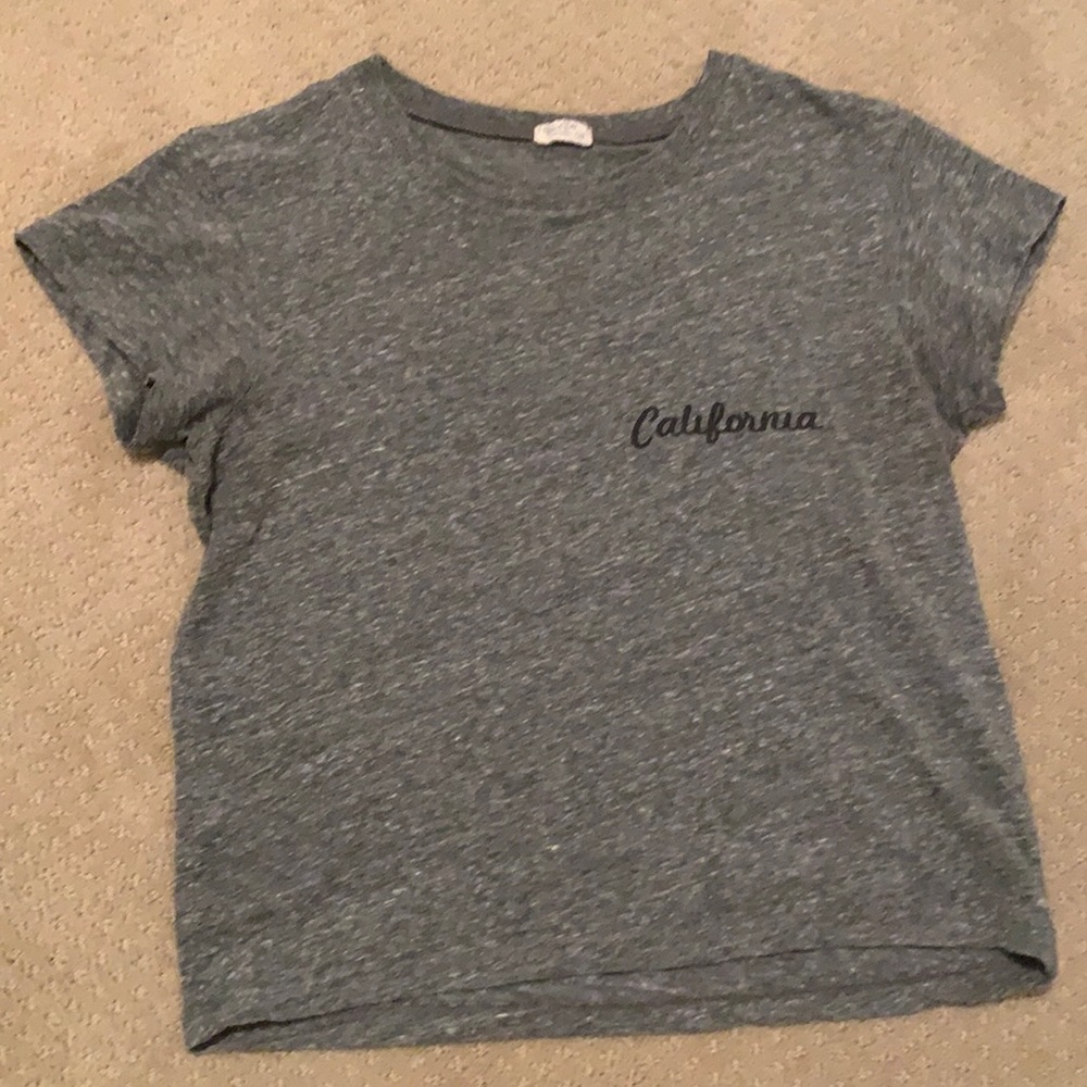 John Galt/Brandy Melville Grey California Crop T Shirt